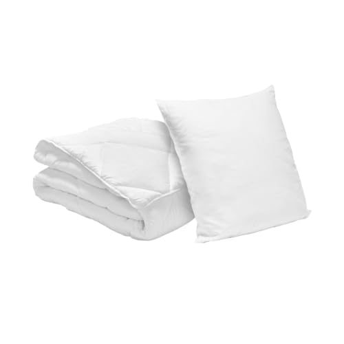 Bleu Calin Pack Bettdecke 1 Person 140x200 cm + 1 Kopfkissen 60x60 cm, 95° waschbar von Bleu Calin