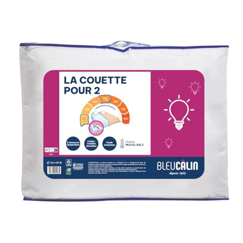 Bleu Câlin Modulare Bettdecke für Paare, 220x240 cm, Weiß, K2P46 von Bleu Calin