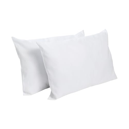 Blau Câlin 2er-Set Kissen mit festem Komfort 'Alaska', super Füllung, Hülle aus 100% Perkal-Baumwolle, Weiß, 50 x 70 cm Rechteckige Form von Bleu Câlin