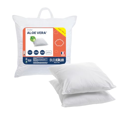 Bleu Câlin Oavh50060L2Svid Lot de 2 Oreillers Microfibre Polyester Blanc 60 x 60 cm von Bleu Câlin