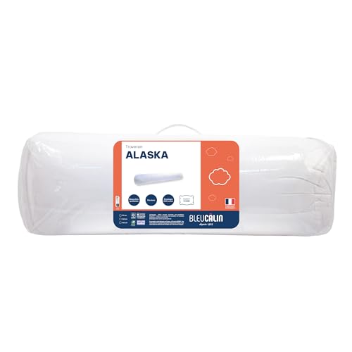 Blau Câlin Nackenrolle Komfort Alaska bauschig, 100% Baumwolle, 140 cm, Weiß von Bleu Calin