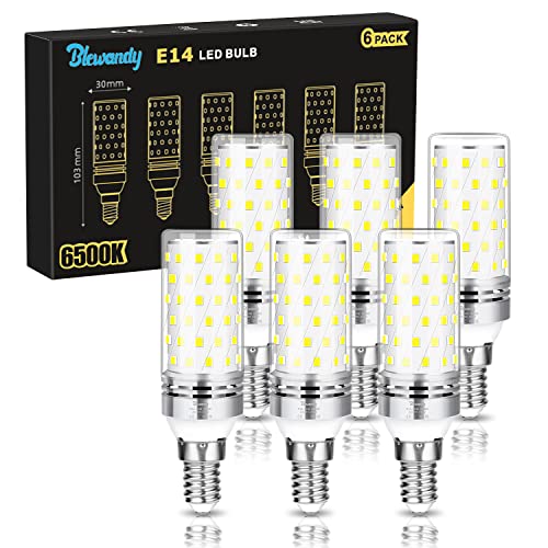 Blewandy E14 LED Glühbirnen, 12W Led Birne Äquivalent 100W Halogenlampe, 1200Lm 6500k Kaltweiß Maiskolben Leuchtmittel, Nicht Dimmbar Kein Flimmern Energiesparlampe, 6 Stück von Blewandy