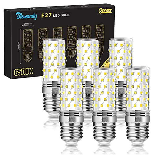 Blewandy LED Lampe Glühbirne E27, 12W Ersetzt Glühbirnen 100W, Kaltweiß 6500K 1200LM LED Lampen, Nicht dimmbar, Kein Flackern, LED Energiesparlampe Birnen, 6 Stück von Blewandy