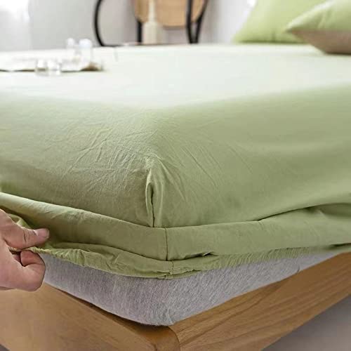 Baumwoll-Doppel-Spannbettlaken, 100% langstapeliges Baumwoll-Bettlaken für Doppelbetten, luxuriöse weiße Satin-Doppelbettlaken, Spannbettlaken aus Baumwolle, passend für mehrfarbige op von Bleyoum