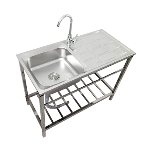 Bliajkswyr SpüLbecken Edelstahl Außenspüle Küchenspüle Multifunktions Waschtisch mit Wasserhahn Abflussrohr 75x40x75cm Gewerbliche Freistehend Spüle für Restaurant Haushaltsküche Garten Camping Bliajkswyr SpüLbecken Edelstahl Außenspüle Küchenspüle Multifunktions Waschtisch mit Wasserhahn Abflussrohr 75x40x75cm Gewerbliche Freistehend Spüle für Restaurant Haushaltsküche Garten Camping von Bliajkswyr