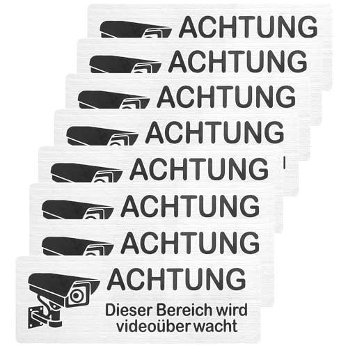 Bliceon Videoüberwachung Schild, 8 Stück 8.5x3 cm Selbstklebend Aluminium Schild Warnschild, Achtung videoüberwachung Schild Hinweisschild Videoüberwachung Hinweisschild für Aufzug, Briefkasten usw Bliceon Videoüberwachung Schild, 8 Stück 8.5x3 cm Selbstklebend Aluminium Schild Warnschild, Achtung videoüberwachung Schild Hinweisschild Videoüberwachung Hinweisschild für Aufzug, Briefkasten usw von Bliceon
