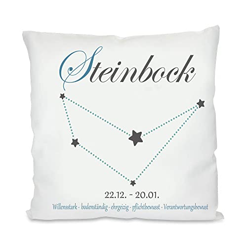 Blickfang Sternzeichen Kissen| Horoskop, Tierkreis| | Fotokissen | Motivkissen | bedrucktes Kissen | Kissen | Kuschelkissen | Dekokissen | Kissenbezug (mit Kissenfüllung, Steinbock) von Blickfang