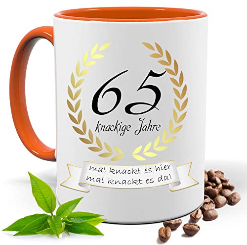 Geburtstagsgeschenk, Geburtstagstasse für Männer & Frauen personalisiert mit Jahreszahl| Kaffee- Tee- Fototasse| Geschenkidee |Spülmaschinenfest (Orange) von Blickfang