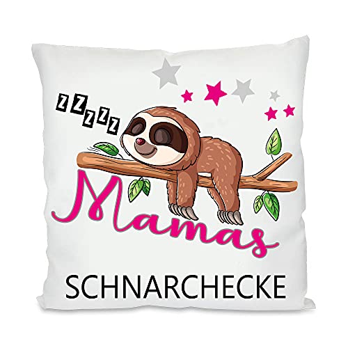 Blickfang Mamas & Papas Schnarchecke Kuschelkissen |Geschenk| Eltern Mama, Papa | Fotokissen | Motivkissen | bedrucktes Kissen | Baumwolle | Kissen | Motivkissen (Mama, ohne Kissenfüllung) von Blickfang