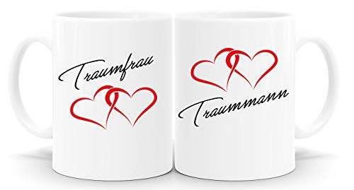 Partnertasse | Traumfrau & Traummann | Fototasse | Motivtasse | bedruckte Tasse | Geschenk | Keramik| Fototassen | Tassen | Kaffeetasse | Teetasse | Für Sie und Ihn (Set (Traumfrau + Traummann)) von Blickfang