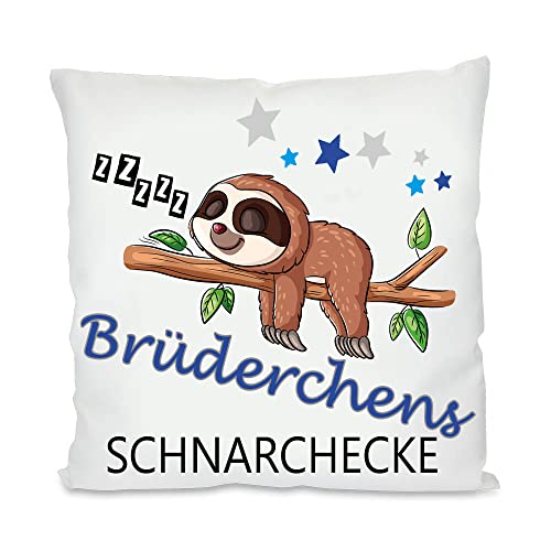 Schnarchecke Kuschelkissen |Geschenk| Eltern Mama, Papa, Tante, Bruder, Schwester | Fotokissen | Motivkissen | bedrucktes Kissen | Baumwolle | Kissen | Motivkissen (mit Kissenfüllung, Bruederchen) von Blickfang