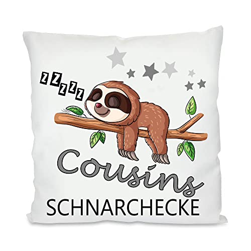 Schnarchecke Kuschelkissen |Geschenk| Eltern Mama, Papa, Tante, Bruder, Schwester | Fotokissen | Motivkissen | bedrucktes Kissen | Baumwolle | Kissen | Motivkissen (mit Kissenfüllung, Cousin) von Blickfang