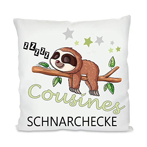 Schnarchecke Kuschelkissen |Geschenk| Eltern Mama, Papa, Tante, Bruder, Schwester | Fotokissen | Motivkissen | bedrucktes Kissen | Baumwolle | Kissen | Motivkissen (mit Kissenfüllung, Cousine) von Blickfang