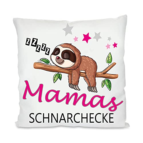 Blickfang Schnarchecke Kuschelkissen |Geschenk| Eltern Mama, Papa, Tante, Bruder, Schwester | Fotokissen | Motivkissen | bedrucktes Kissen | Baumwolle | Kissen | Motivkissen (mit Kissenfüllung, Mama) von Blickfang