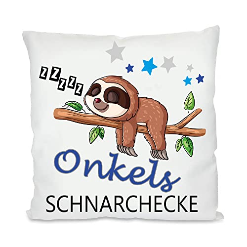 Schnarchecke Kuschelkissen |Geschenk| Eltern Mama, Papa, Tante, Bruder, Schwester | Fotokissen | Motivkissen | bedrucktes Kissen | Baumwolle | Kissen | Motivkissen (mit Kissenfüllung, Onkel) von Blickfang