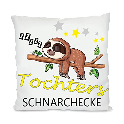 Schnarchecke Kuschelkissen |Geschenk| Eltern Mama, Papa, Tante, Bruder, Schwester | Fotokissen | Motivkissen | bedrucktes Kissen | Baumwolle | Kissen | Motivkissen (mit Kissenfüllung, Tochter) von Blickfang