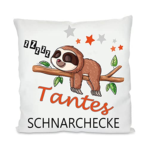 Schnarchecke Kuschelkissen |Geschenk| Eltern Mama, Papa, Tante, Bruder, Schwester | Fotokissen | Motivkissen | bedrucktes Kissen | Baumwolle | Kissen | Motivkissen (ohne Kissenfüllung, Tante) von Blickfang