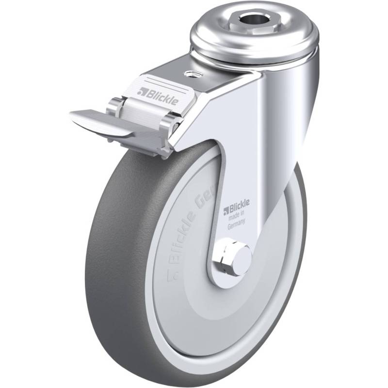 B-Ware Blickle Lenkrolle Apparaterolle Industrie Rad Polyurethan Rückenloch Dunkelgrau von Blickle