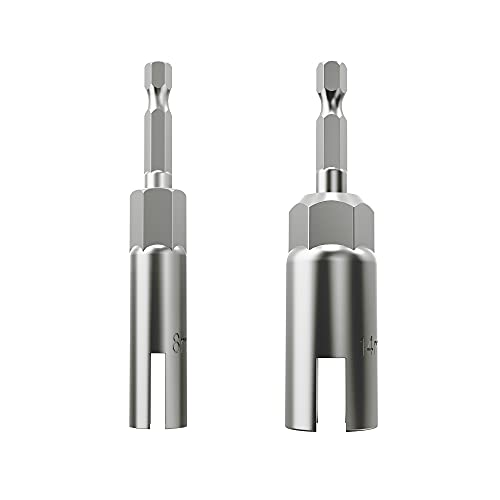 Hex Shank, Slot Wing nuts Drill Bit Socket Wrenches Tools Set,Power Wing Nut Driver Set, Drills Bits for Panel Nuts screws eye C hook bolt (2P(8 14)) von Blifula