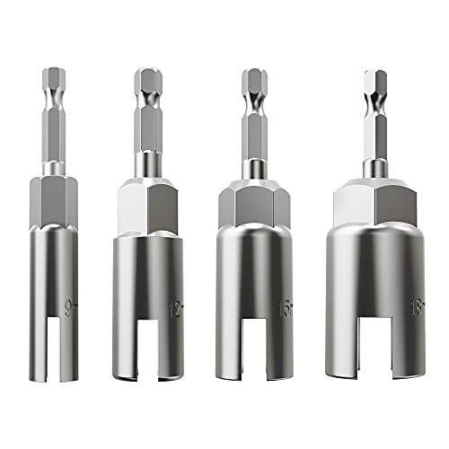 Hex Shank, Slot Wing nuts Drill Bit Socket Wrenches Tools Set,Power Wing Nut Driver Set, Drills Bits for Panel Nuts screws eye C hook bolt (4P(9 12 15 18)) von Blifula