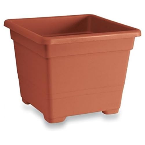 Blim Square Flower Pot, Dark Brown, 27 x 27 x 21 cm von Veca Veneta Casalinghi