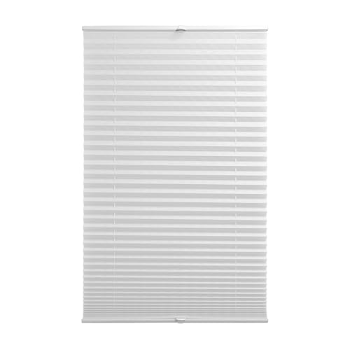 BLINDECOR Plissee ohne Bohren | lichtdurchlässiges Plissee für Fenster | Polyester | 65 x 140 cm | 604 Weiß von Blindecor