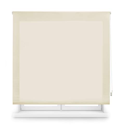 Blindecor Ara | Lichtdurchlässiges Rollo | Beige | 140 x 175 cm (BxH) | Stoffgröße 137 x 170 cm | Rollos für fenster von Blindecor