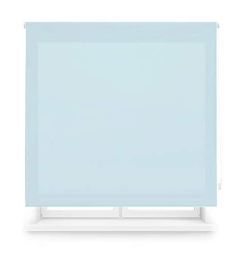 Blindecor Ara | Lichtdurchlässiges Rollo | Hellblau | 100 x 175 cm (BxH) | Stoffgröße 97 x 170 cm | Rollos für fenster von Blindecor
