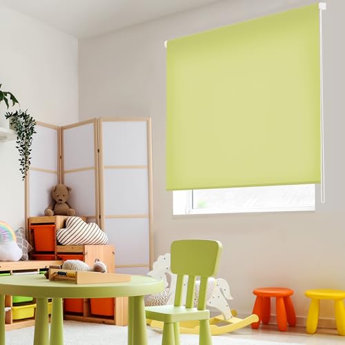 Blindecor Ara | Lichtdurchlässiges Rollo | Pistaziengrün | 180 x 250 cm (BxH) | Stoffgröße 177 x 245 cm | Rollos für fenster von Blindecor