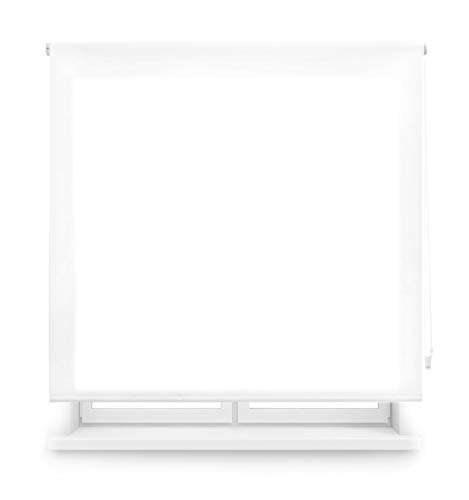 Blindecor Ara | Lichtdurchlässiges Rollo | Weiß | 120 x 175 cm (BxH) | Stoffgröße 117 x 170 cm | Rollos für fenster von Blindecor