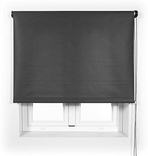 Blindecor Ara Premium | Hochwertiges durchscheinendes glattes Rollo - Anthrazitgrau, 100 x 190 cm (BxH) | Stoffgröße 97 x 185 cm Rollos Premium für Fenster von Blindecor