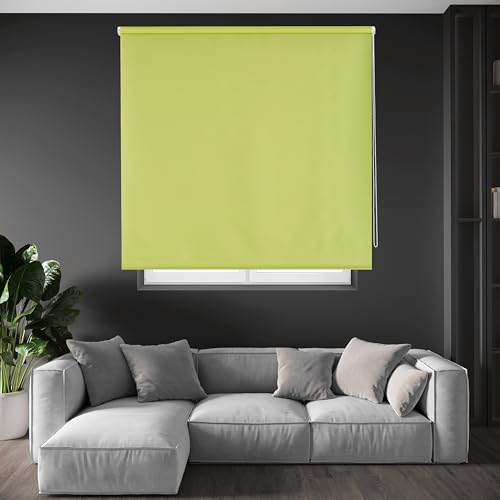 Blindecor Draco | Rollo verdunkelung - Pistaziengrün, 120 x 175 cm (BxH) | Stoffgröße 117 x 170 cm. Thermorollo für fenster von Blindecor