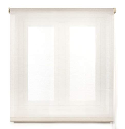 Blindecor Belmont Rollo transparent Stoff beige 80 x 180 cm (B x H) von Blindecor
