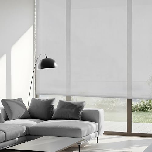 Blindecor Belmont, Rollo aus lichtdurchlässigem Stoff, silberfarben, 100 x 180 cm (Breite x Höhe) von Blindecor