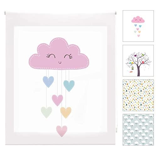 Blindecor Digital Kinder | durchscheinendes Rollo mit Digitaldruck, Modell Birds | 150 x 180 cm (BxH) | Stoffgröße 147 x 175 cm | Fensterrollos von Blindecor