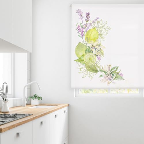 Blindecor Digital | Lichtdurchlässiges Rollo mit Digitaldruck, Modell Purelemon, 160 x 180 cm (B x H), Stoffgröße 157 x 175 cm, Fensterrollos von Blindecor