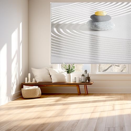 Blindecor Digital | Rollo durchscheinend Bedruckt | Familie Zen| Modell Z-MINERALSAND | 170 x 180 cm (Breite x Höhe) | Stoffgröße 166 x 175 cm | Fensterrollos von Blindecor