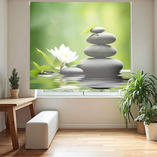 Blindecor Digital | Rollo durchscheinend Bedruckt | Familie Zen| Modell Z-Teich | 110 x 180 cm (Breite x Höhe), Stoffgröße 106 x 175 cm | Fensterrollos von Blindecor