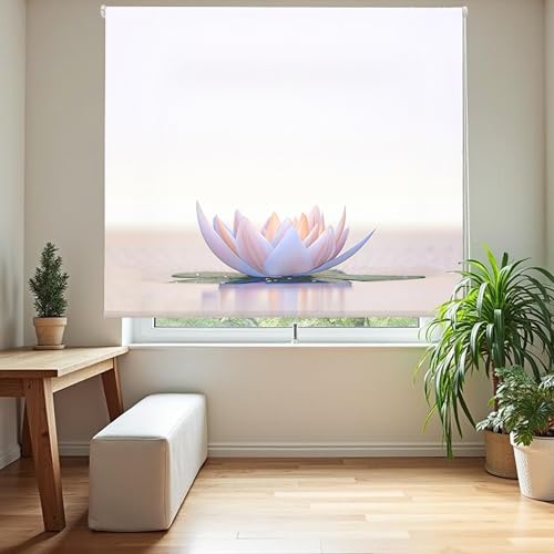 Blindecor Digital | Rollo transparent Bedruckt | Familie Zen| Modell Z-LOTUSCALM | 150 x 180 cm (Breite x Höhe) | Stoffgröße 146 x 175 cm | Fensterrollos von Blindecor