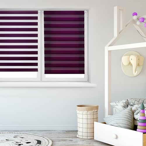 Blindecor - Indus doppelrollo klemmfix ohne bohren - duo rollo klemmfix Violett - 52 x 180 cm (Breite x Länge) Stoffgröße 49 x 175 cm Blindecor - Indus doppelrollo klemmfix ohne bohren - duo rollo klemmfix Violett - 52 x 180 cm (Breite x Länge) Stoffgröße 49 x 175 cm von Blindecor