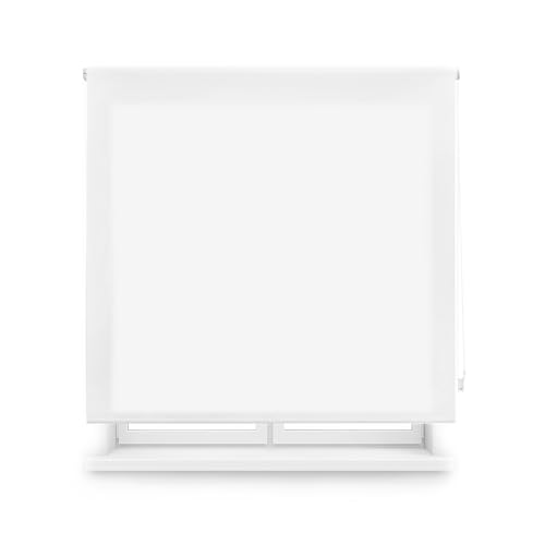 Blindecor Durchscheinendes Rollo nach Maß | Rollo nach Maß | Weiß gebrochen | 115 x 250 cm (Breite x Höhe) Stoffgröße 112 x 245 cm | lichtdurchlässige Rollos für Fenster von Blindecor