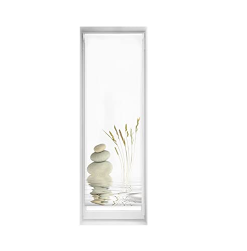 Blindecor Easy Jalousie ohne Bohren, Bedruckt, lichtdurchlässig, Digitaldruck, Weiß, 50 x 150 cm (Breite x Höhe), Stoffgröße 47 x 145 cm von Blindecor