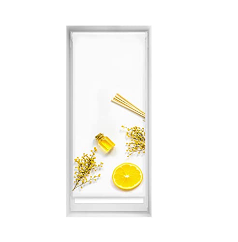 Blindecor Easy Verdunkelungsrollo ohne Bohren, Digitaldruck, Citron, 60 x 150 cm (Breite x Höhe), Stoffmaß 57 x 145 cm, Thermo-Rollo von Blindecor