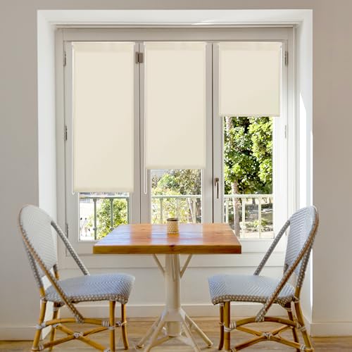 Blindecor Aure | Lichtdurchlässiges Rollos für Fenster und tür ohne bohren mit klämmträger - Beige, 67 x 180 cm (BxH) | Stoffgröße 64 x 175 cm | rollo klemmfix lichtdurchlässig von Blindecor