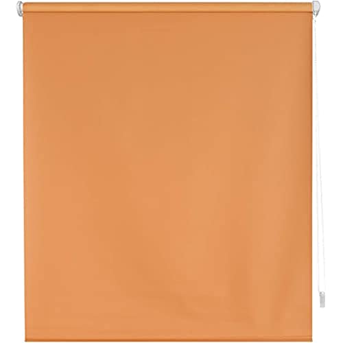 Blindecor Zeus | Verdunklungsrollo ohne bohren - Orange, 140 x 180 cm (BxH) | Stoffgröße 137 x 175 cm. Klemmfix thermorollo für fenster von Blindecor