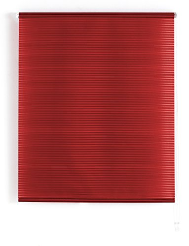 Blindecor Iris | Transluzent Gestreiftes Rollo | Burgunderrot | 100x180 cm (Breite x Länge) | Stoffgröße 97x175 (Breite x Länge) von Blindecor