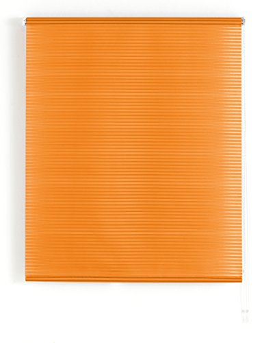 Blindecor Iris | Transluzent Gestreiftes Rollo | Orange | 140x180 cm (Breite x Länge) | Stoffgröße 137x175 (Breite x Länge) von Blindecor