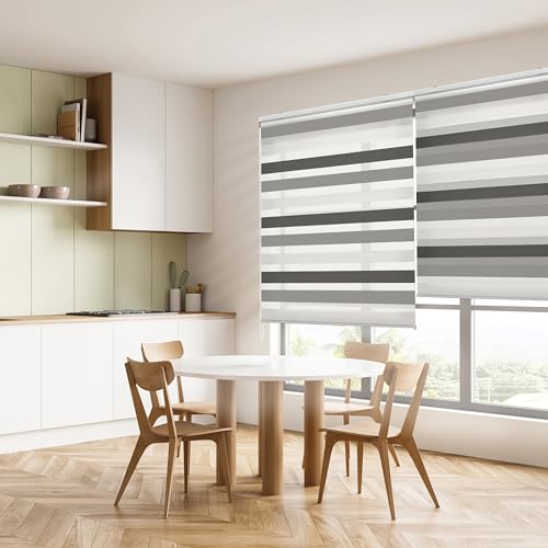 Blindecor Lira duo rollo tag und nacht , tricolor Braun, Grau, Weiß - 160 x 180 cm (Breite x Länge). Stoffgröße 157 x 175 cm. Doppelrollo für fenster Blindecor Lira duo rollo tag und nacht , tricolor Braun, Grau, Weiß - 160 x 180 cm (Breite x Länge). Stoffgröße 157 x 175 cm. Doppelrollo für fenster von Blindecor