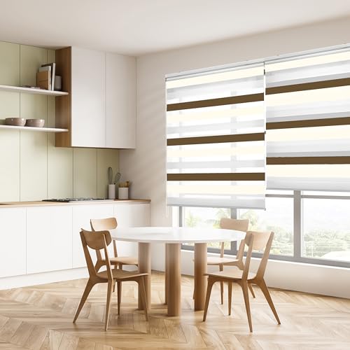 Blindecor Lira duo rollo tag und nacht , tricolor Creme, Braun, Weiß - 120 x 180 cm (Breite x Länge). Stoffgröße 117 x 175 cm. Doppelrollo für fenster Blindecor Lira duo rollo tag und nacht , tricolor Creme, Braun, Weiß - 120 x 180 cm (Breite x Länge). Stoffgröße 117 x 175 cm. Doppelrollo für fenster von Blindecor
