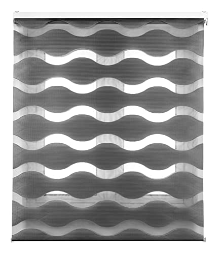 Blindecor Mittelmeer Rollo Nacht und Tag, Farbe Anthrazit, Rollo Wellen 100 x 180 cm (Breite x Höhe) Stoffgröße 97 x 175 cm, Elegante Nacht- und Tagesrollos Blindecor Mittelmeer Rollo Nacht und Tag, Farbe Anthrazit, Rollo Wellen 100 x 180 cm (Breite x Höhe) Stoffgröße 97 x 175 cm, Elegante Nacht- und Tagesrollos von Blindecor